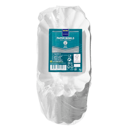 Artikelbild für METRO PROFESSIONAL Pappschalen weiß 10,5 x 17,5 cm, 250 St., Artikelnummer 798682
