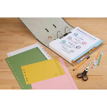 Artikelbild 5 für Trennblätter DIN A4 0-9 gelb, 250 g/qm, 100 St., Artikelnummer 203299