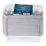 Artikelbild 1 für METRO PROFESSIONAL Aluschalen mit Deckel rechteckig silber 885 ml, 50 St., Artikelnummer 798957