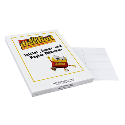 Artikelbild für office discount Etiketten weiß 105,0 x 70,0 mm, 100 Blatt, Artikelnummer 711614