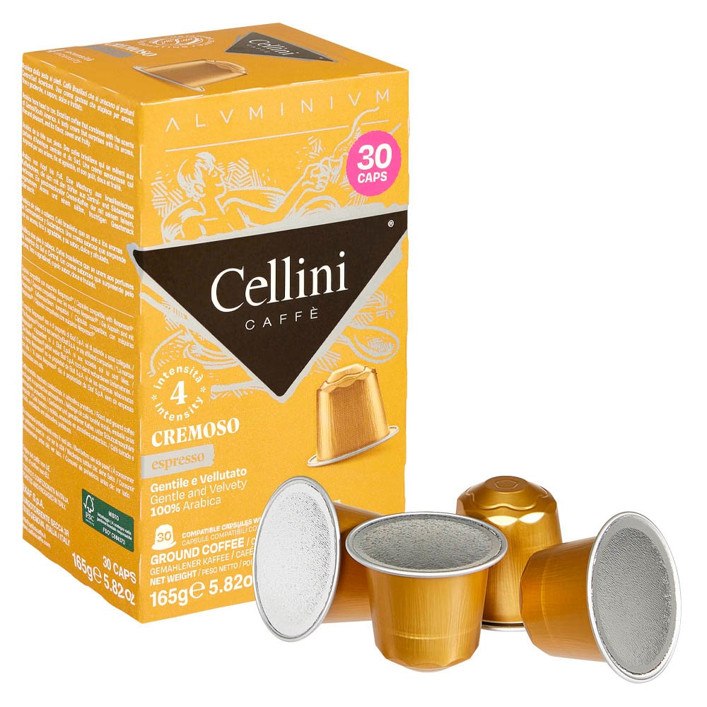 Cellini ESPRESSO CREMOSO Kaffeekapseln, Arabicabohnen 30 Portionen ...