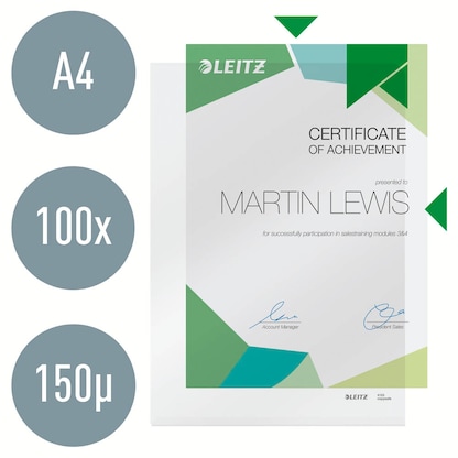 Artikelbild 3 für LEITZ Sichthüllen Super Premium 4153 DIN A4 glasklar glatt 0,15 mm, 100 St., Artikelnummer 578732