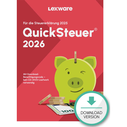 Artikelbild für LEXWARE QuickSteuer 2026 (für das Steuerjahr 2025) Software Vollversion (Download-Link), Artikelnummer 765569