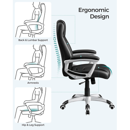 Artikelbild 8 für SONGMICS Chefsessel, OBG21B Kunstleder schwarz, Gestell, Artikelnummer 262653