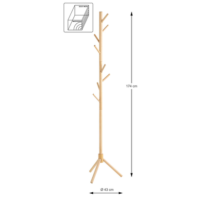 Artikelbild 2 für HAKU Möbel Kleiderständer 47179 braun Holz 8 Haken 43,0 x 174,0 cm, Artikelnummer 192417