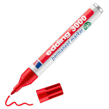 Artikelbild 8 für edding 3000 Permanentmarker farbsortiert 1,5 - 3,0 mm, 4 St., Artikelnummer 580410