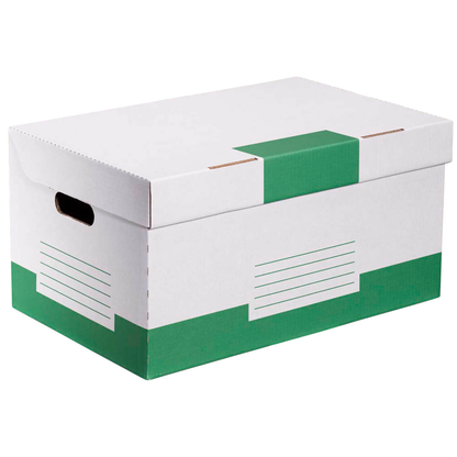 Artikelbild 2 für Cartonia Archivcontainer weiß/grün 54,8 x 36,4 x 26,8 cm, 10 St., Artikelnummer 810846