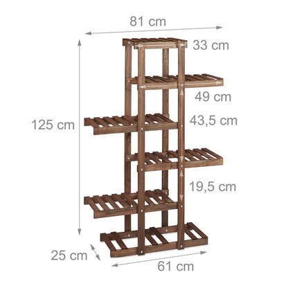 Artikelbild 3 für relaxdays Blumenregal Holz dunkelbraun rechteckig 81,0 x 125,0 cm, 1 St., Artikelnummer 451494