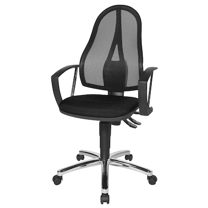 Artikelbild 6 für Topstar Bürostuhl Point 60 Netz Plus, G200 Stoff schwarz, Gestell chrom, Artikelnummer 383109