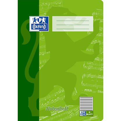 Artikelbild 2 für OXFORD Notenheft ohne Hilfslinien Lineatur 14 Notenlineatur DIN A4 ohne Rand, 8 Blatt, 1 St., Artikelnummer 884421