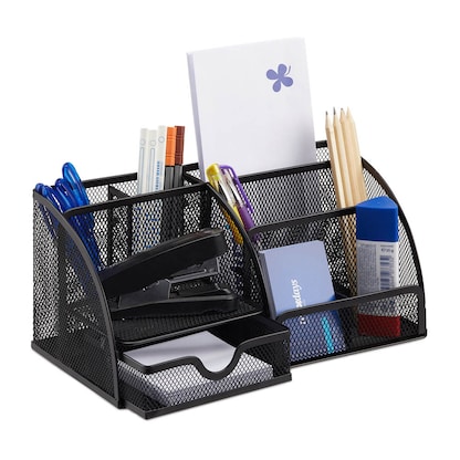 Artikelbild 5 für relaxdays Schreibtisch-Organizer schwarz Metall 6 Fächer 27,5 x 14,0 x 12,5 cm, Artikelnummer 516817