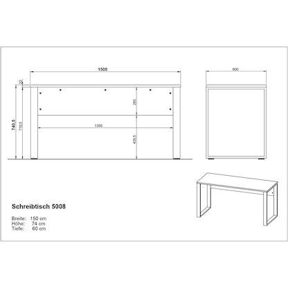 Artikelbild 4 für GERMANIA Adrano Büromöbel-Set grafit, Artikelnummer 620686