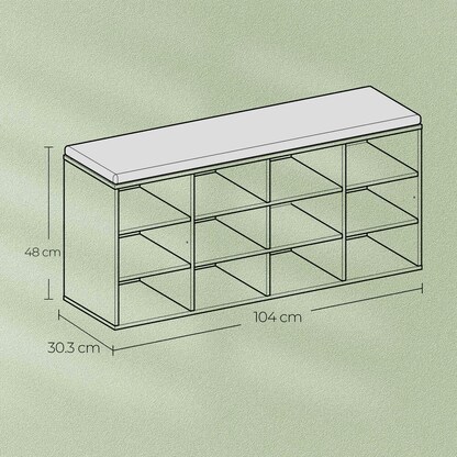 Artikelbild 2 für VASAGLE Schuhbank LHS012B01 vintagebraun, dunkelbraun Holz 104,0 cm, Artikelnummer 760159