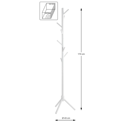 Artikelbild 2 für HAKU Möbel Kleiderständer 47379 weiß Holz 8 Haken 43,0 x 174,0 cm, Artikelnummer 192459