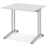 Artikelbild 1 für HAMMERBACHER Altus Schreibtisch lichtgrau quadratisch, C-Fuß-Gestell silber 80,0 x 80,0 cm, Artikelnummer 203422