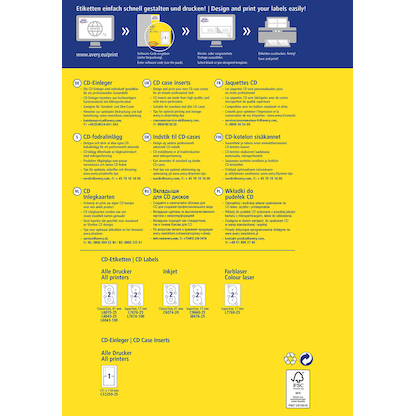 Artikelbild 4 für AVERY Zweckform CD-Einleger C32250-25 weiß, 25 Sätze, Artikelnummer 955971