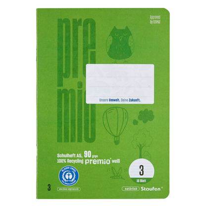 Artikelbild 3 für Staufen® Schulheft Premio Lineatur 3 liniert DIN A5 ohne Rand, 16 Blatt, 1 St., Artikelnummer 453306
