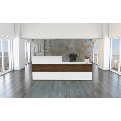 Artikelbild 6 für Kerkmann Empfangstheke gerade, weiß, nussbaum 135,0 x 92,0 x 108,0 cm, Artikelnummer 261659