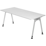 Artikelbild 1 für HAMMERBACHER AS19 höhenverstellbarer Schreibtisch weiß rechteckig, A-Fuß-Gestell silber 180,0 x 80,0 cm, Artikelnummer 963569
