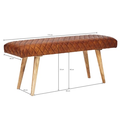 Artikelbild 2 für WOHNLING Sitzbank WL6.091 braun Leder 115,0 cm, Artikelnummer 545907