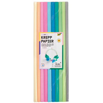Artikelbild für folia Krepppapier TREND farbsortiert 32 g/qm 10 Rollen, Artikelnummer 690408