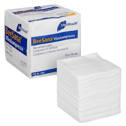 Artikelbild für Meditrade® Vlies-Kompressen BeeSana® 1791 weiß 10,0 x 10,0 cm, 100 St., Artikelnummer 241867