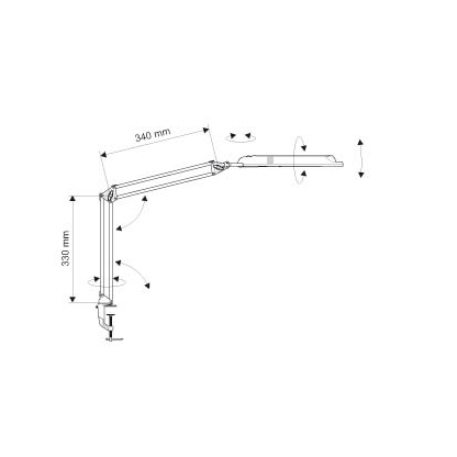 Artikelbild 3 für MAUL MAULatlantic LED Schreibtischlampe schwarz 6 W mit Tischklemme, Artikelnummer 301499