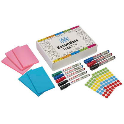 Artikelbild für PLAYROOM Moderationszubehör Workshop 3x Whiteboard-/Flipchartmarker, 5x Permanentmarker, 3x Set Haftnotizen, 2x Bogen Wahlpunkte, Artikelnummer 732436