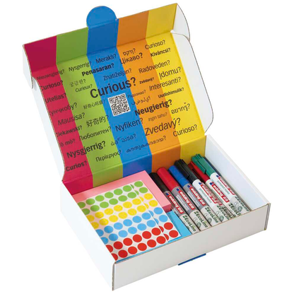 Artikelbild 3 für PLAYROOM Moderationszubehör Workshop 3x Whiteboard-/Flipchartmarker, 5x Permanentmarker, 3x Set Haftnotizen, 2x Bogen Wahlpunkte, Artikelnummer 732436