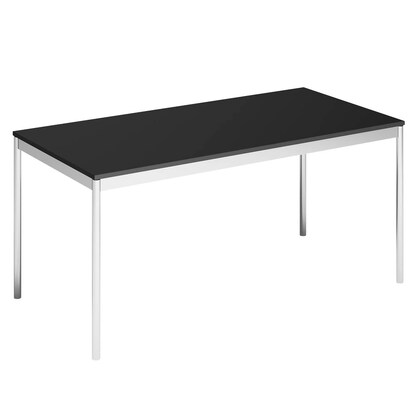 Artikelbild für viasit System4 Schreibtisch schwarz rechteckig, 4-Fuß-Gestell chrom 160,0 x 80,0 cm, Artikelnummer 214072