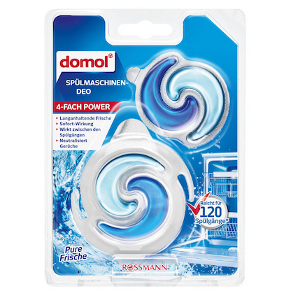 domol 4-FACH POWER Spülmaschinen-Deo, 2 St