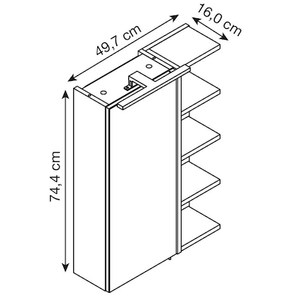 Artikelbild 2 für MÖBELPARTNER Spiegelschrank Lugo 157385 weiß, wildeiche 49,7 x 16,0 x 74,4 cm, Artikelnummer 323719