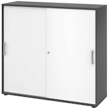 Artikelbild 1 für HAMMERBACHER Schiebetürenschrank 1753S, V1753S/G/W/CE grafit, weiß 2 Fachböden 120,0 x 40,0 x 110,0 cm, Artikelnummer 376966