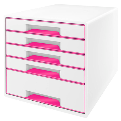 Artikelbild für LEITZ Schubladenbox WOW Cube perlweiß/pink 52142023, DIN A4 mit 5 Schubladen, 1 St., Artikelnummer 418645