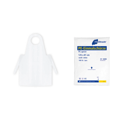 Artikelbild für Meditrade® unisex Überwurfschürze weiß Einheitsgröße 100 St., Artikelnummer 563839