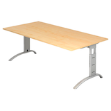 Artikelbild 1 für HAMMERBACHER FS2E höhenverstellbarer Schreibtisch ahorn rechteckig, C-Fuß-Gestell silber 200,0 x 100,0 cm, Artikelnummer 863504