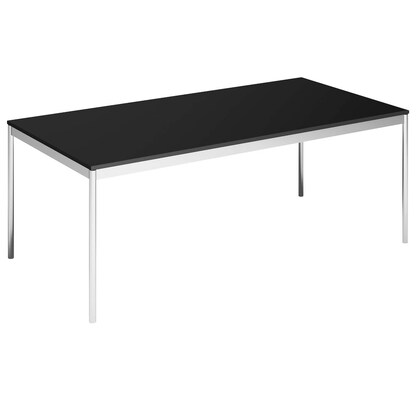 Artikelbild für viasit System4 Schreibtisch schwarz rechteckig, 4-Fuß-Gestell chrom 200,0 x 100,0 cm, Artikelnummer 214114