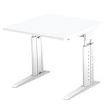 Artikelbild 1 für HAMMERBACHER Haziender höhenverstellbarer Schreibtisch weiß quadratisch, C-Fuß-Gestell weiß 80,0 x 80,0 cm, Artikelnummer 791749