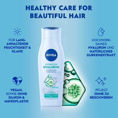Artikelbild 3 für NIVEA HYDRATION HYALURON Shampoo 250 ml, Artikelnummer 578797