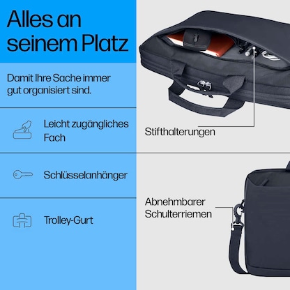 Artikelbild 6 für HP Laptoptasche Everyday A08KHUT Kunstfaser schwarz A08KHUT bis 40,6 cm (16 Zoll), Artikelnummer 722617