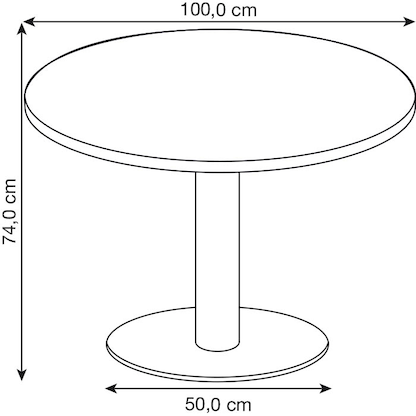 Artikelbild 2 für HAMMERBACHER Bistrotisch rund Spanplatte grafit 100,0 x 100,0 x 74,0 cm, 1 St., Artikelnummer 379218