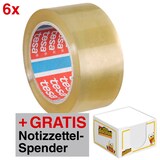 Artikelbild 1 für AKTION: tesa Packband tesapack® 4195 transparent 50,0 mm x 66,0 m 6 Rollen + GRATIS office discount Notizzettel-Spender, Artikelnummer 217339