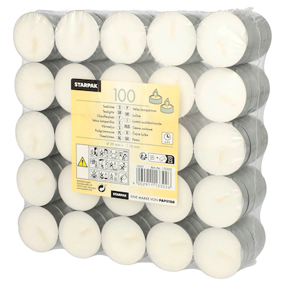 Artikelbild für STARPAK Teelichter weiß, 100 St., Artikelnummer 452532