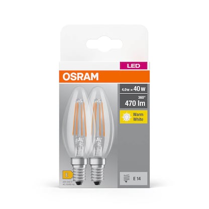 Artikelbild 2 für OSRAM LED-Lampen Base CLASSIC B40 Multipack E14 4 W klar, 2 St., Artikelnummer 144277