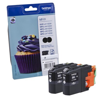 Artikelbild für AKTION: brother LC-123BK schwarz Druckerpatronen, 2er-Set, Artikelnummer 733733