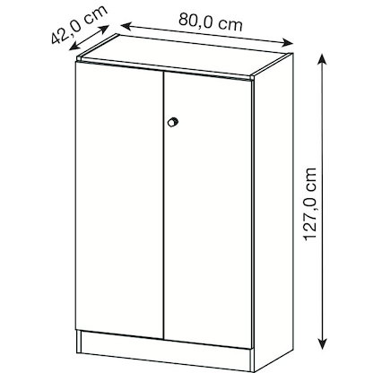 Artikelbild 2 für HAMMERBACHER Aktenschrank 6550, V6550/5/5/SG lichtgrau 2 Fachböden 80,0 x 42,0 x 127,0 cm, Artikelnummer 864722