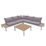 Artikelbild 1 für Garden Pleasure Loungegruppe VALENTINA grau, weiß Holz, Metall, 15-teilig, Artikelnummer 480025