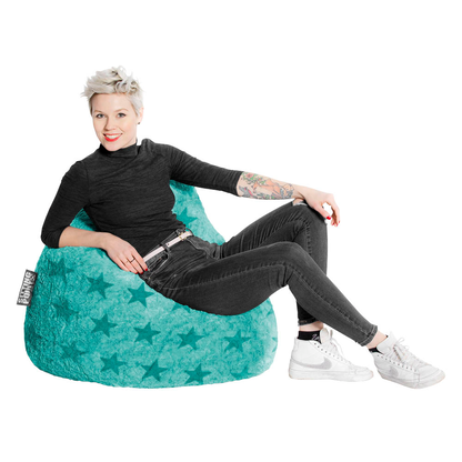 Artikelbild 2 für SITTING POINT Fluffy Stars XL Sitzsack türkis, Artikelnummer 589002