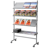 Artikelbild 1 für Kerkmann Prospektregal Praktica silber DIN A4 92,0 x 35,0 x 155,0 cm, 1 St., Artikelnummer 189055