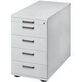 Artikelbild 1 für HAMMERBACHER SC50 Standcontainer lichtgrau 5 Auszüge Kunststoff-Relinggriff silber 42,8 x 80,0 x 72,0 - 76,0 cm, Artikelnummer 865156